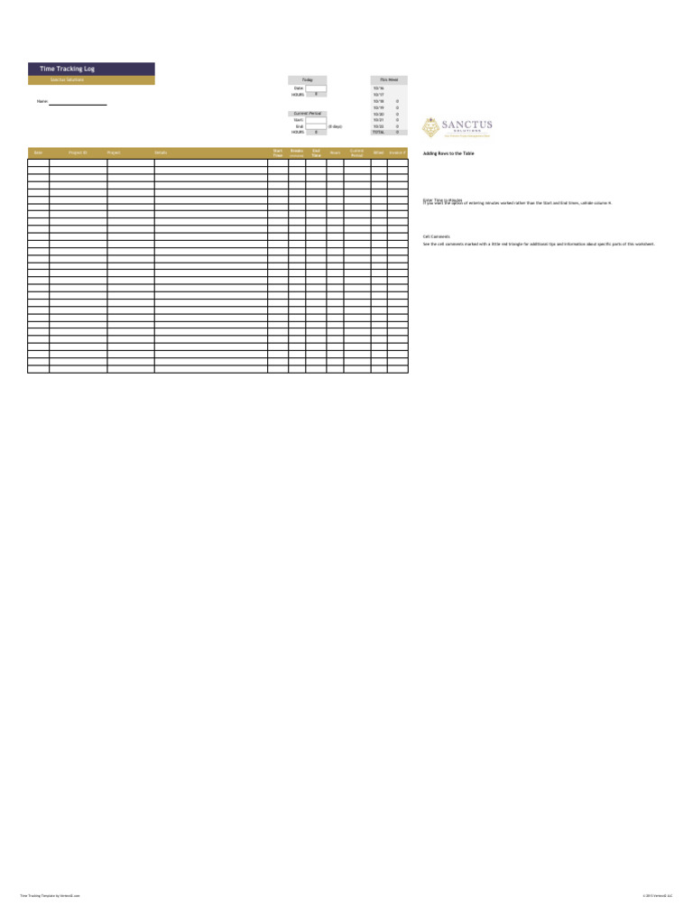 Template For Time Tracking | PDF