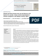 Ethanol and Illicit Drugs Acute Use and Abuse As Risk Factors For Suicide - A Case-Control Study Based On Forensic Autopsies in The Basque Country, Spain