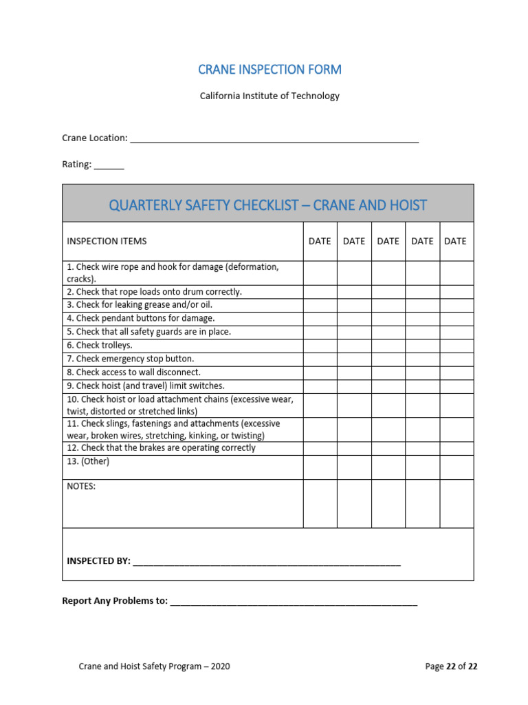 Crane and Hoist Safety Program PDF