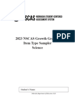 2023 NSCAS Growth Grade 5 Item Type Sampler Science: Student's Name