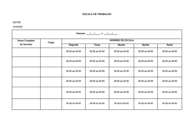 Escala de Trabalho | PDF