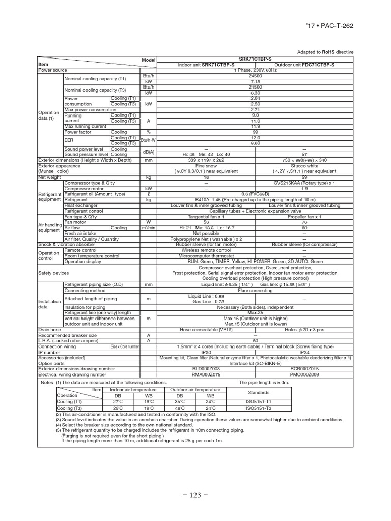 MHI Wall Split AC Unit Catalog (1) - 5 | PDF