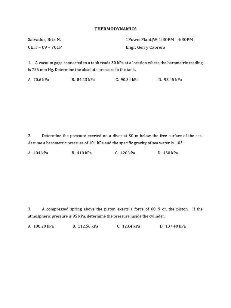 Thermodynamics 1 | PDF