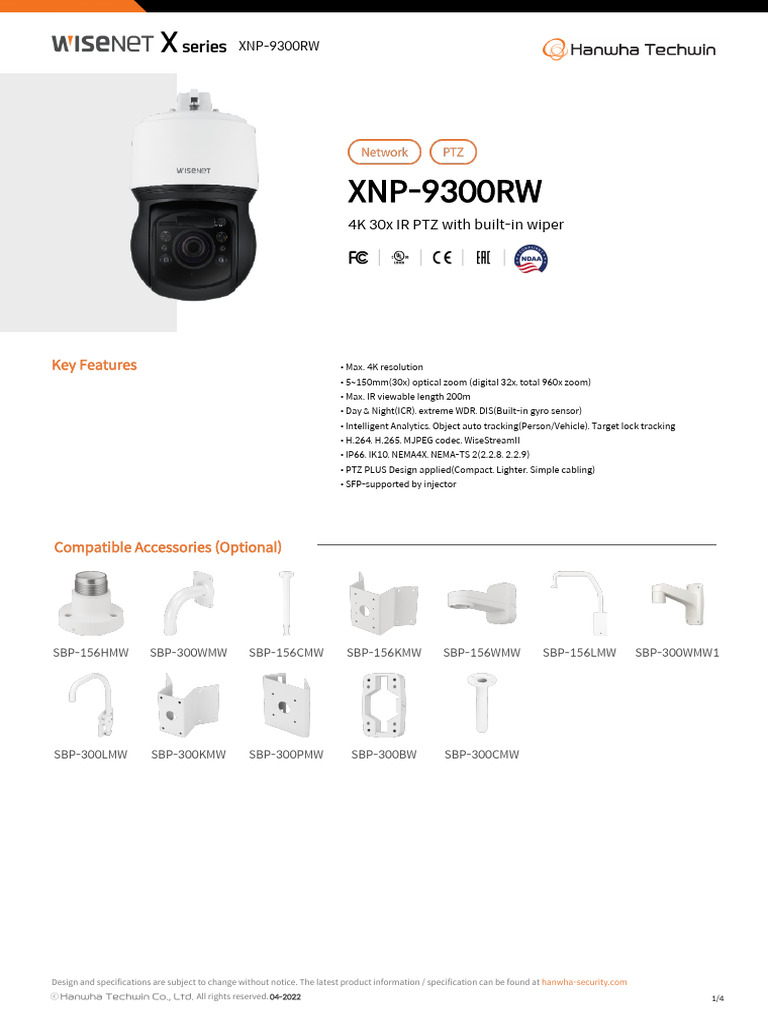 DataSheet XNP-9300RW 220920 EN | PDF