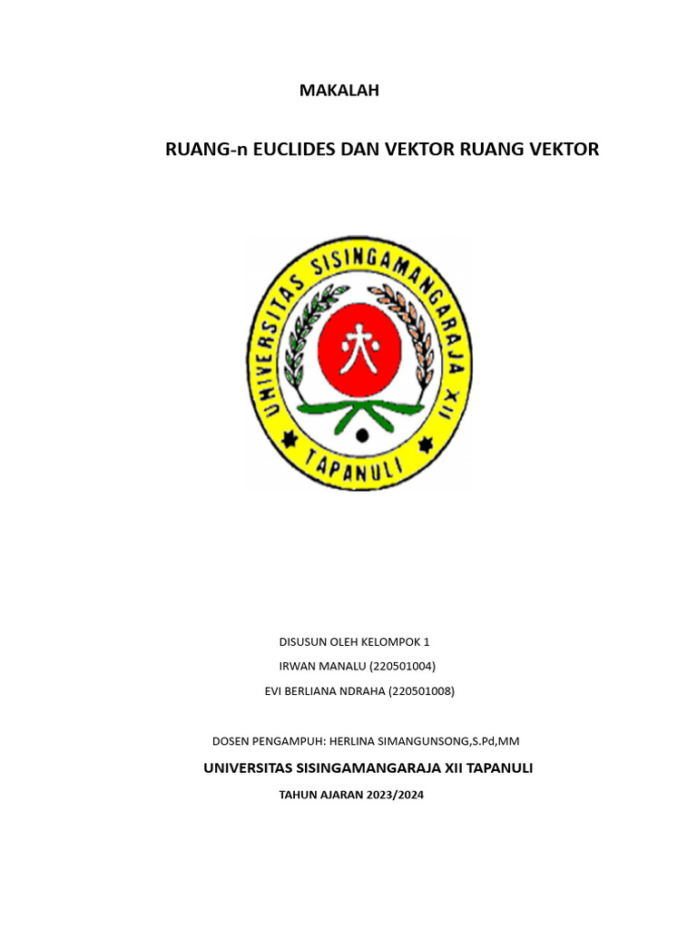 Ruang-n Euclides dan Vektor Umum | PDF