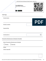 Chiller Plant Preventive Maintenance Schedule Checklist