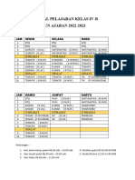 Jadwal Pelajaran Kelas Iv