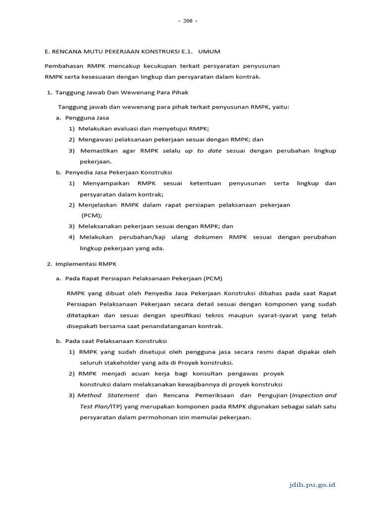 Contoh RMPK Pekerjaan Konstruksi Jalan | PDF