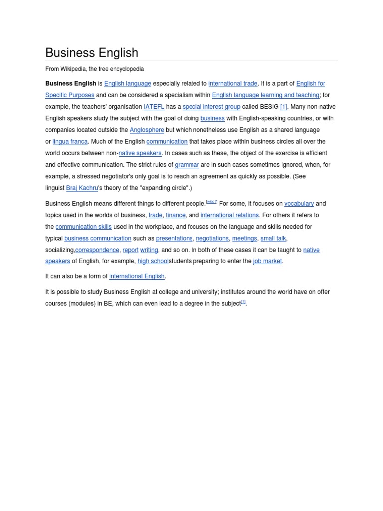 Business English | PDF | Career & Growth
