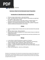 End Sem Prep - Course Summary - DSA