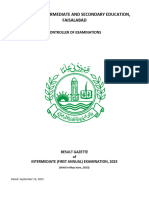 Faisalabad Board 12th Class Gazette 2023