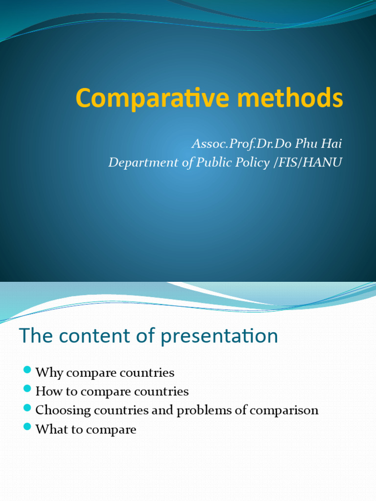 Lecture 2 Comparative Methods 1 | PDF
