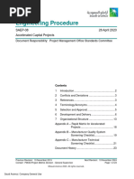 A document detailing the SAEP-303 specification, with a focus on engineering review guidelines