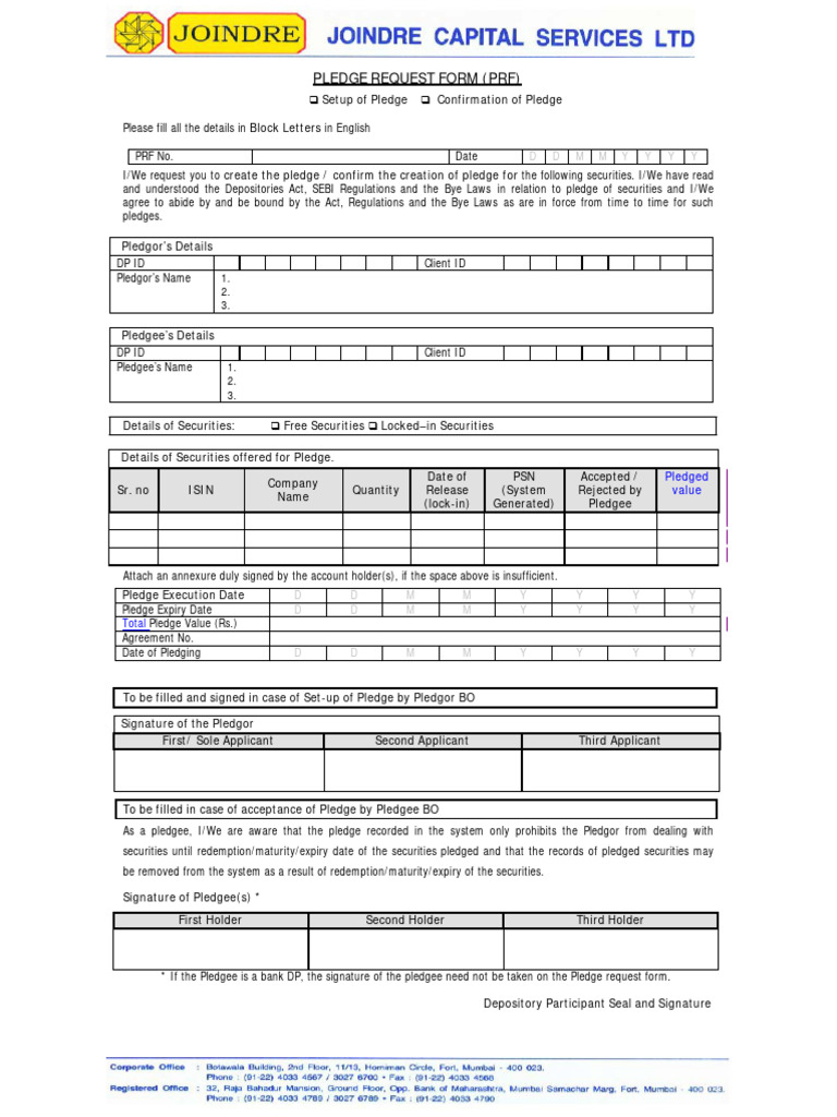 Joindre Pledge Form 001 | PDF