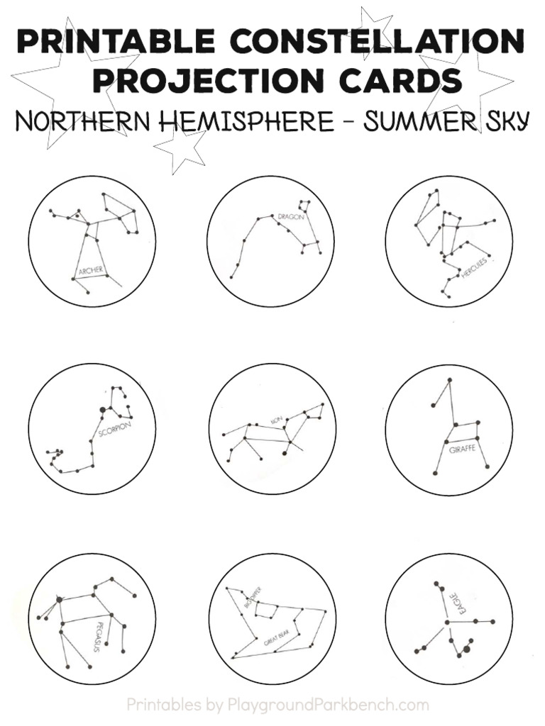 Constellation Projection Cards Summer Sky | PDF