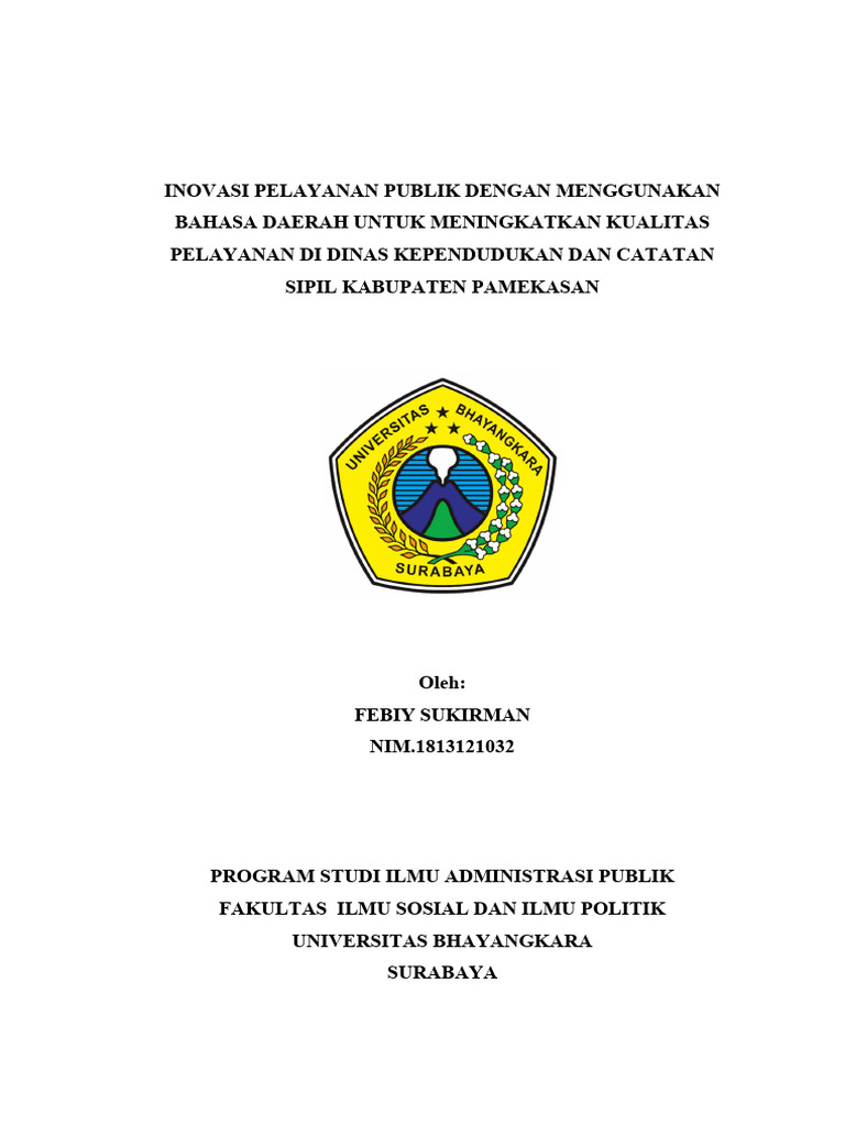 Inovasi Pelayanan Publik Dispenduk | PDF