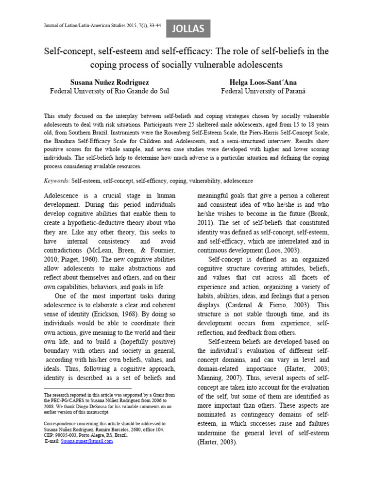 3.self-Concept, Self-Esteem and Self-Efficacy The Role of Self-Beliefs ...