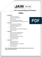 Jain Mcom Accounting and Finance Syllabus
