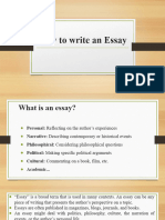 How To Write An Essay