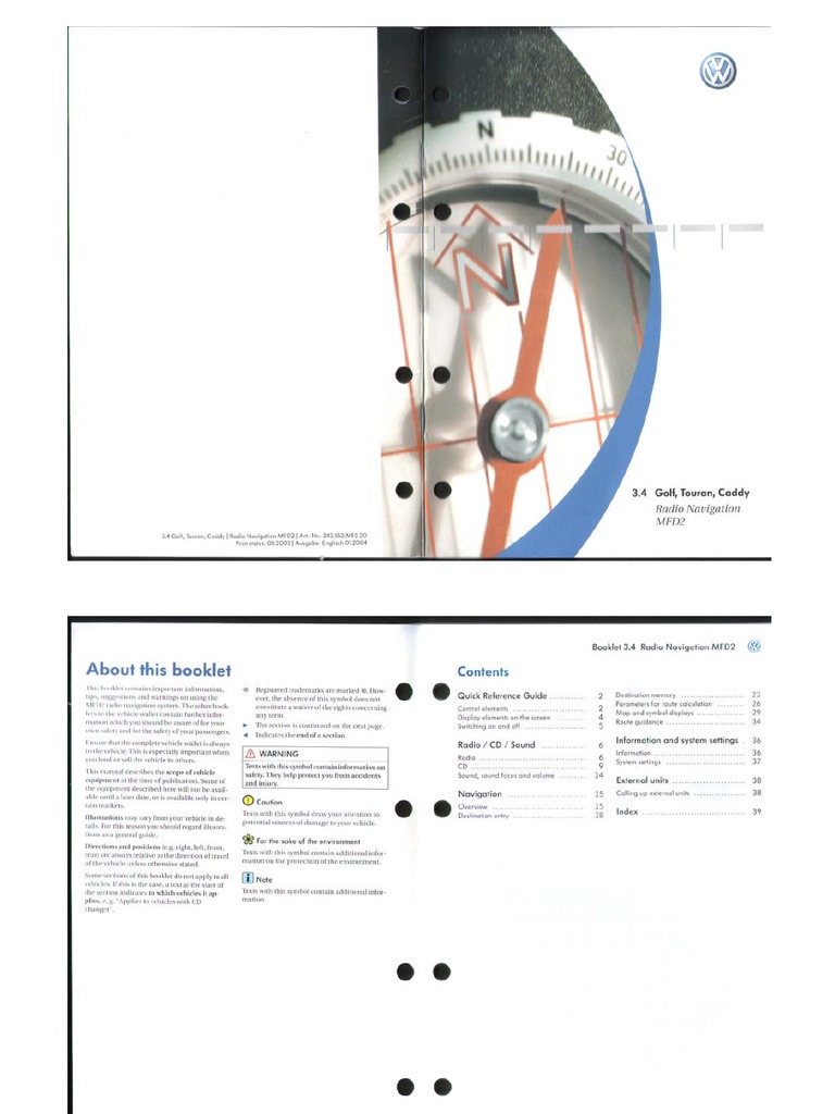 Volkswagen MFD2 User Manual | PDF | Foreign Language Studies | Art