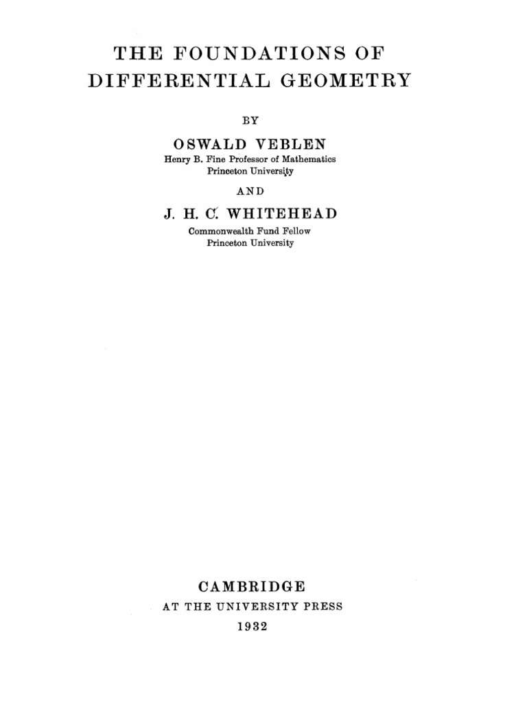 The Foundations of Differential Geometry | PDF