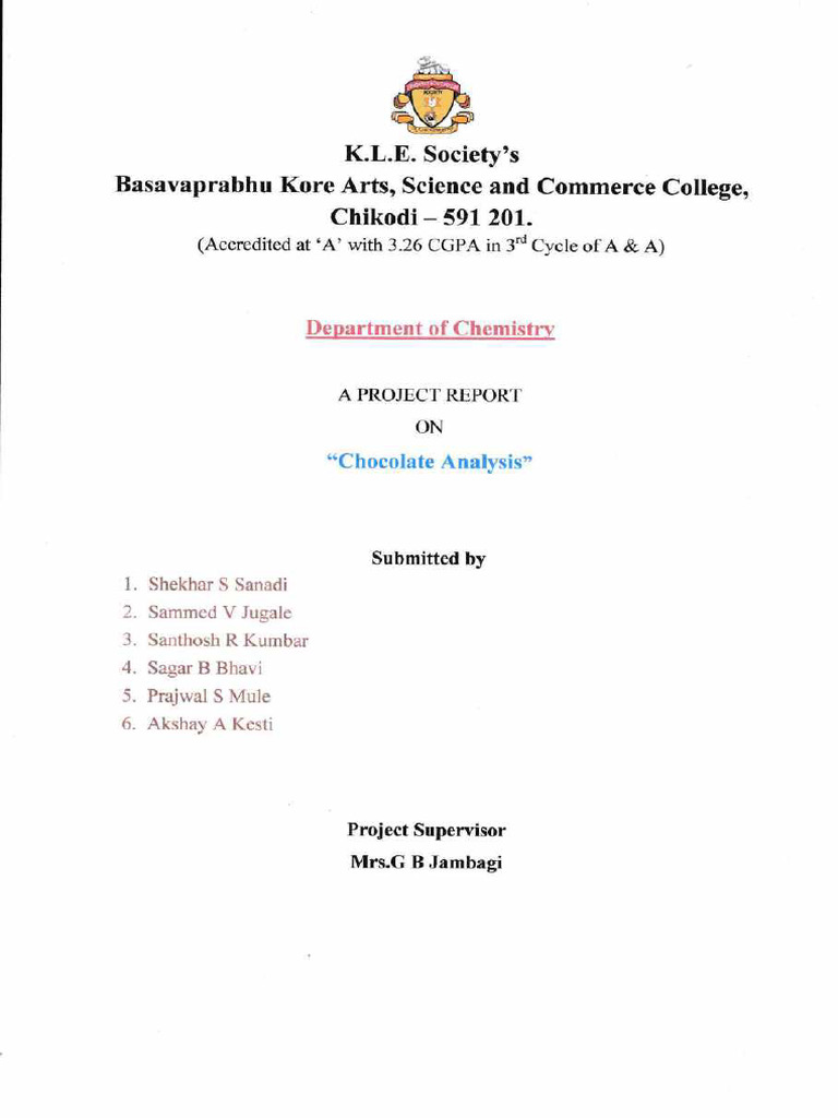 1 3 3 4 Chem Chocolate Analysis Report Pdf Chocolate Sodium Hydroxide