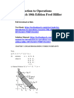 Introduction To Operations Research 10th Edition Fred Hillier Solutions Manual 1