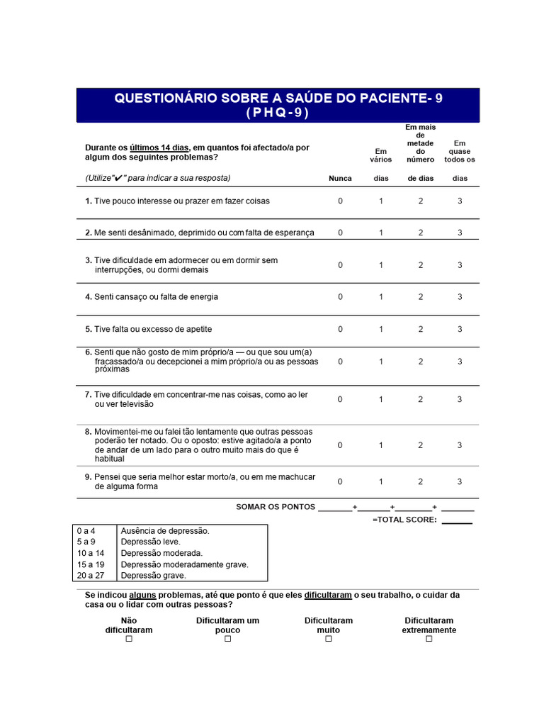 PHQ 9 | PDF