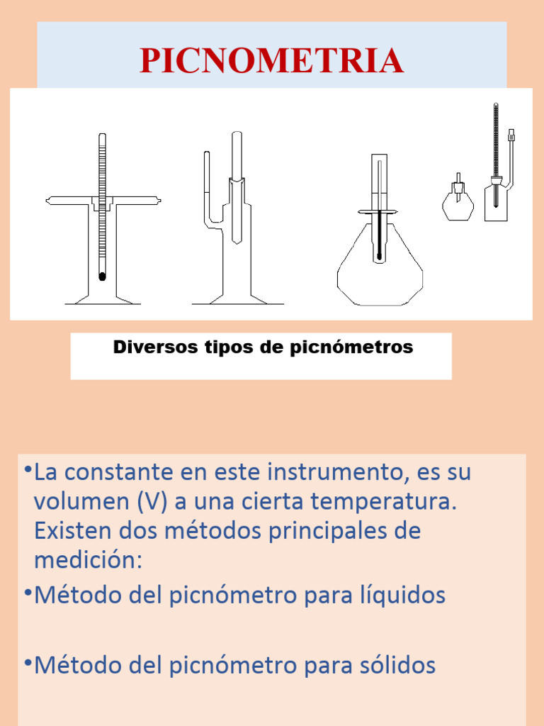 Métodos y Tipos de Picnómetros | PDF