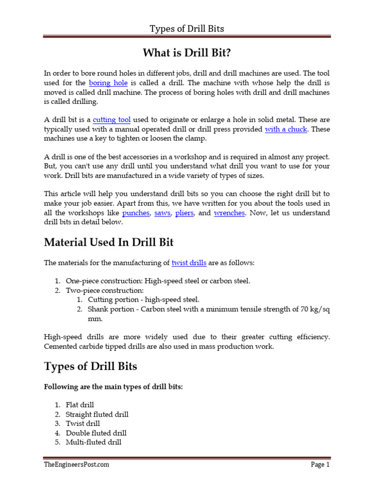 What Is Drill Bit PDF