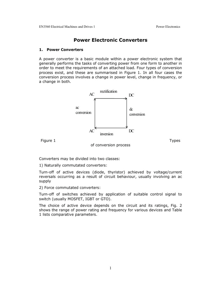 Power Electronics Converters Overview | PDF