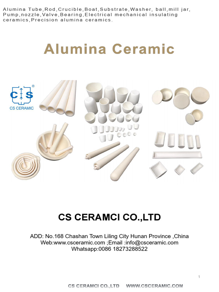 Alumina Ceramic Products Overview | PDF