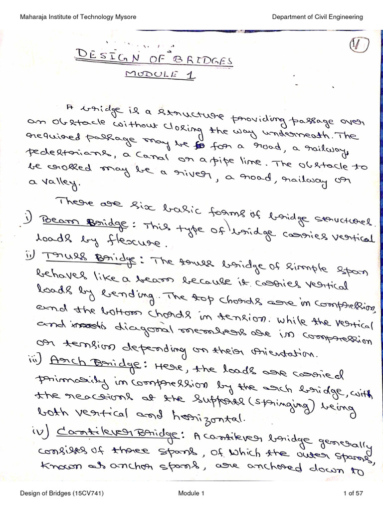 Module 1 Bridge Design Pdf