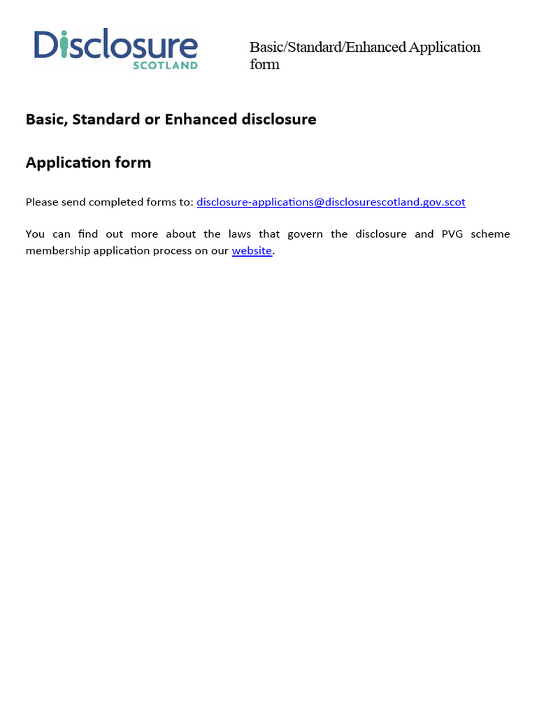 Enhanced Disclosure Application Form | PDF | Law
