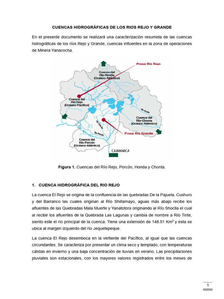 Cuencas Hidrográficas Del Rio Rejo y Rio Grande | PDF