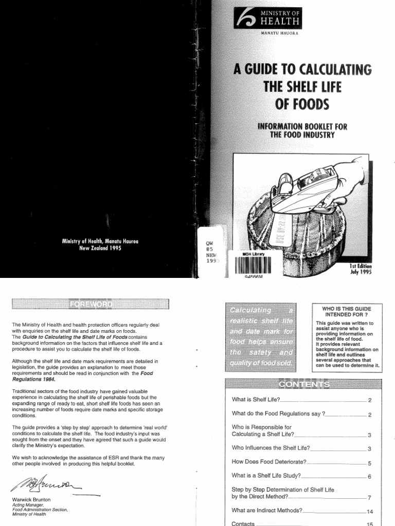 A Guide To Calculating Shelf Life of Foods PDF