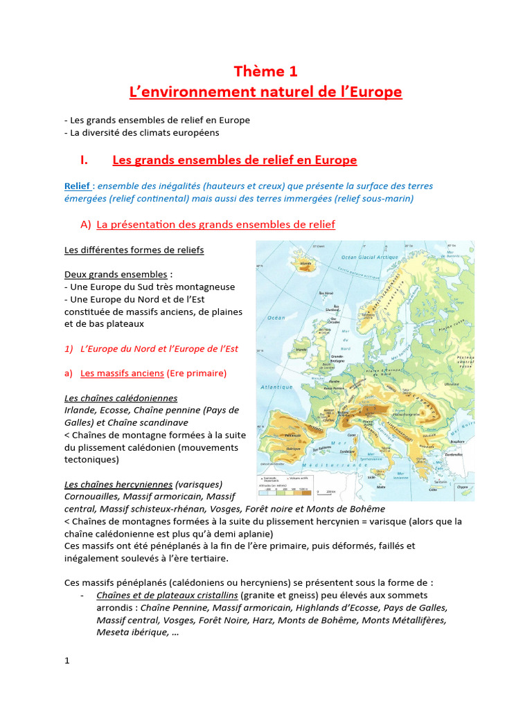 Géographie physique de l'Europe | PDF