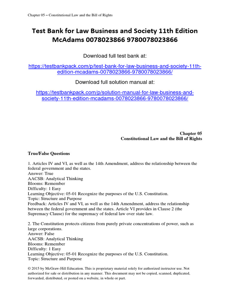Constitutional Law & Bill of Rights | PDF | First Amendment To The ...