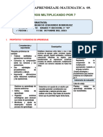 SESIÒN 9 MATEMÀTICA MULTIPLICAMOS     X7