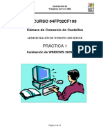 Práctica 1. - Instalación de Windows 2003 Server