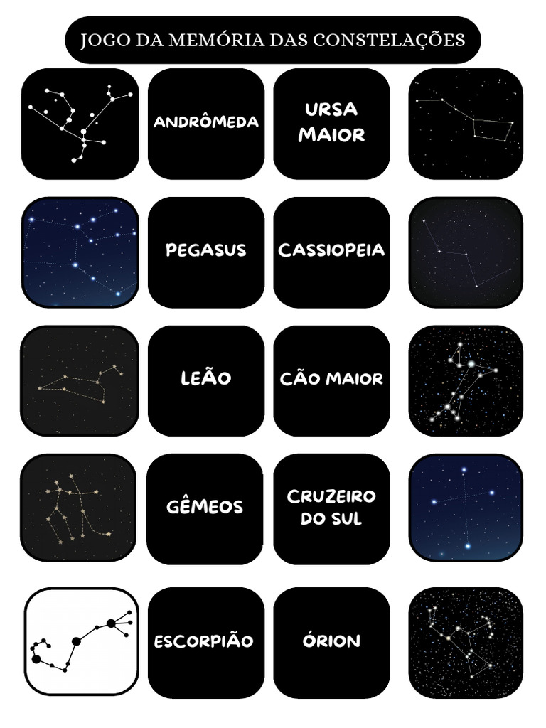 Jogo Da Memória Das Constelações | PDF