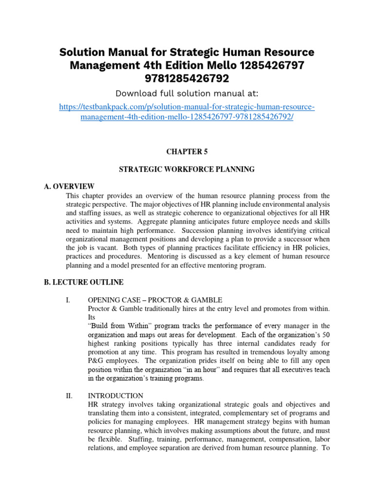 Strategic Workforce Planning Overview | PDF | Human Resource Management ...