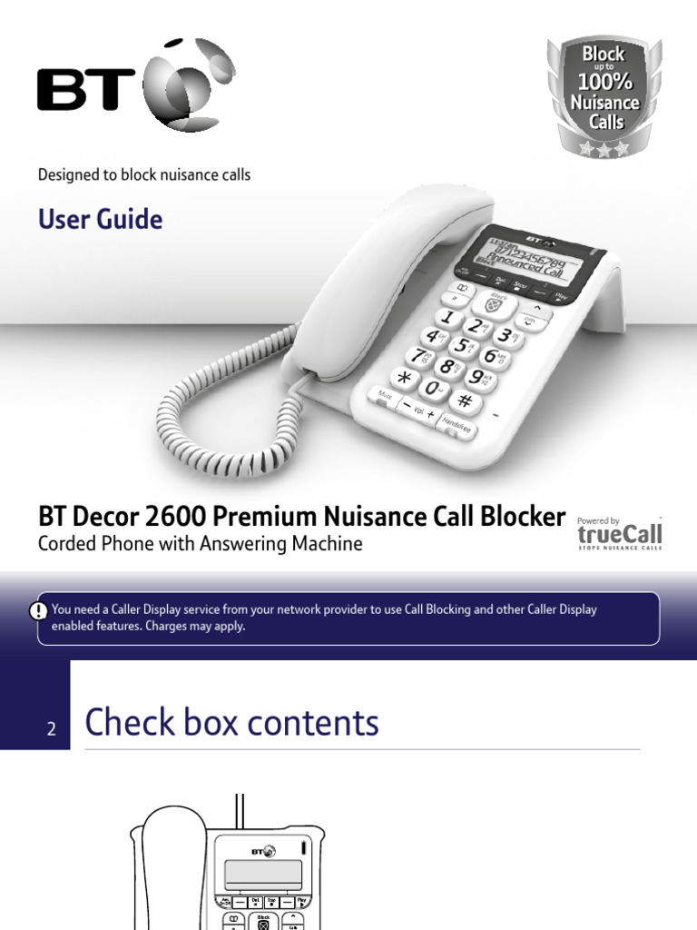 BT Decor 2600 User Guide PDF