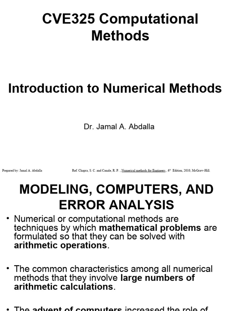 Part 1 introduction to numerical methods pdf significant figures