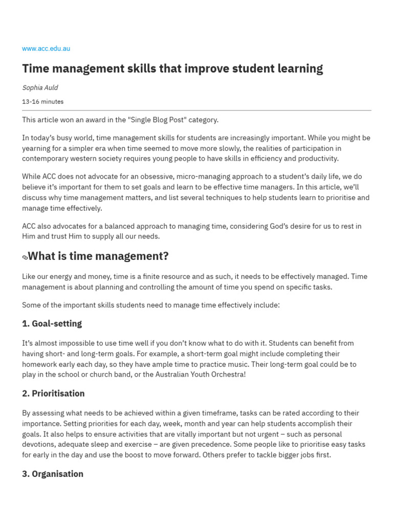 Essential Time Management Tips for Students | PDF