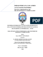 Seguridad Informètica y Evaluaciïn de Riesgos en Los Activos de Informaciïn Del Instituto Nacional de Estadëstica e Informètica Junin