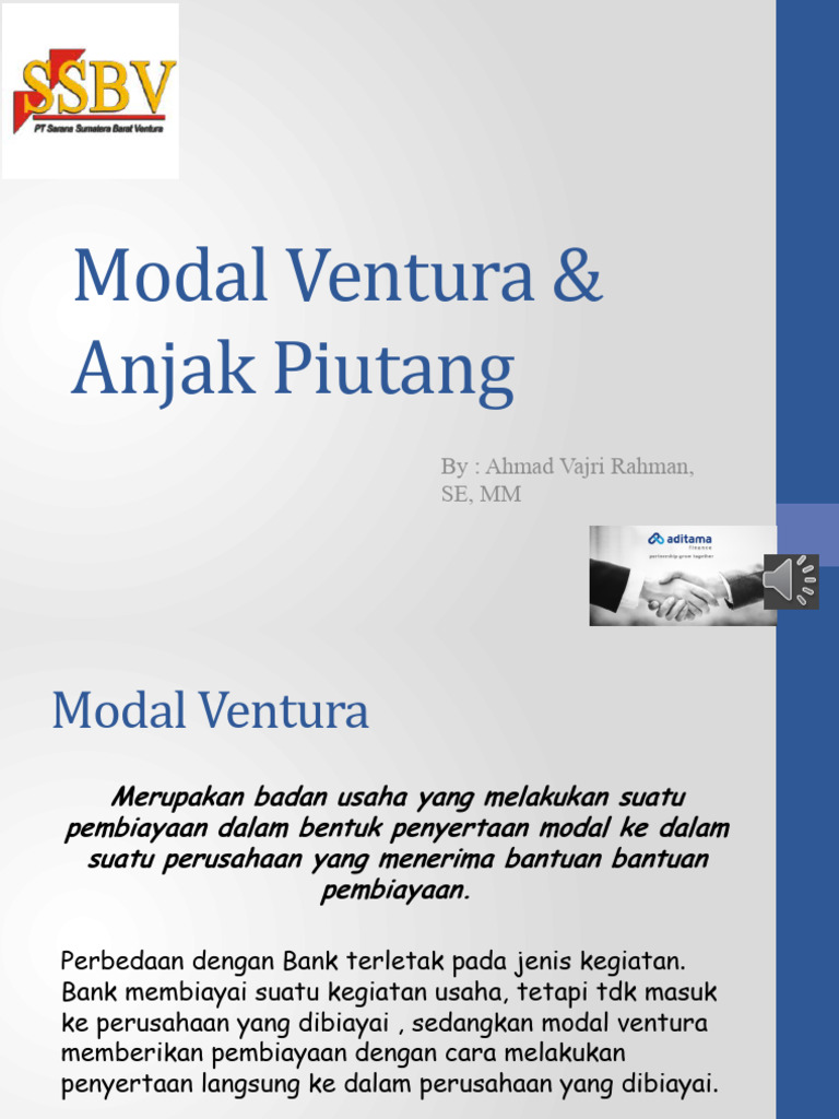 XVI .Modal Ventura & Anjak Piutang | PDF | Pengelolaan Keuangan & Uang