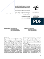 Hemoglobina Libre en Plasma Por Espectrofotometría Directa: Plasma Free Hemoglobin by Direct Spectrophotometry