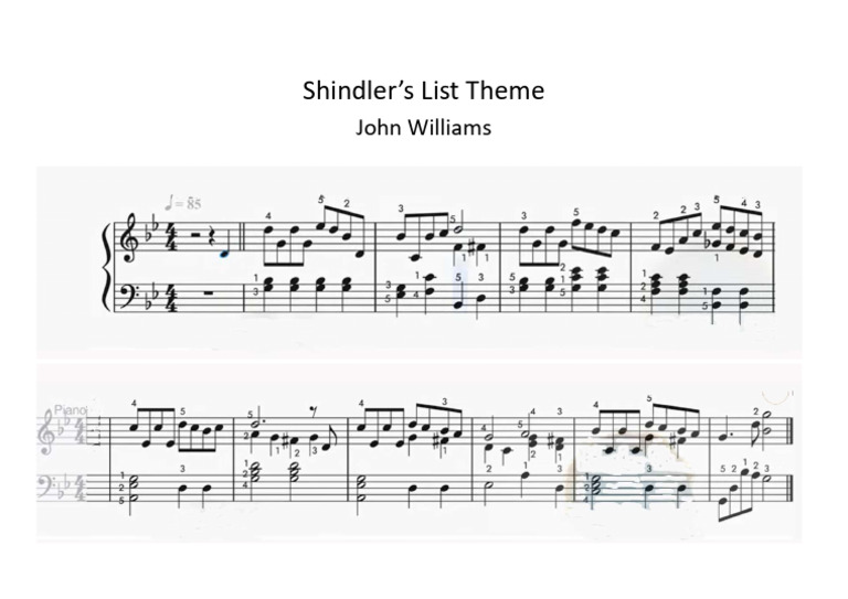 Schindler List Theme A4 PDF