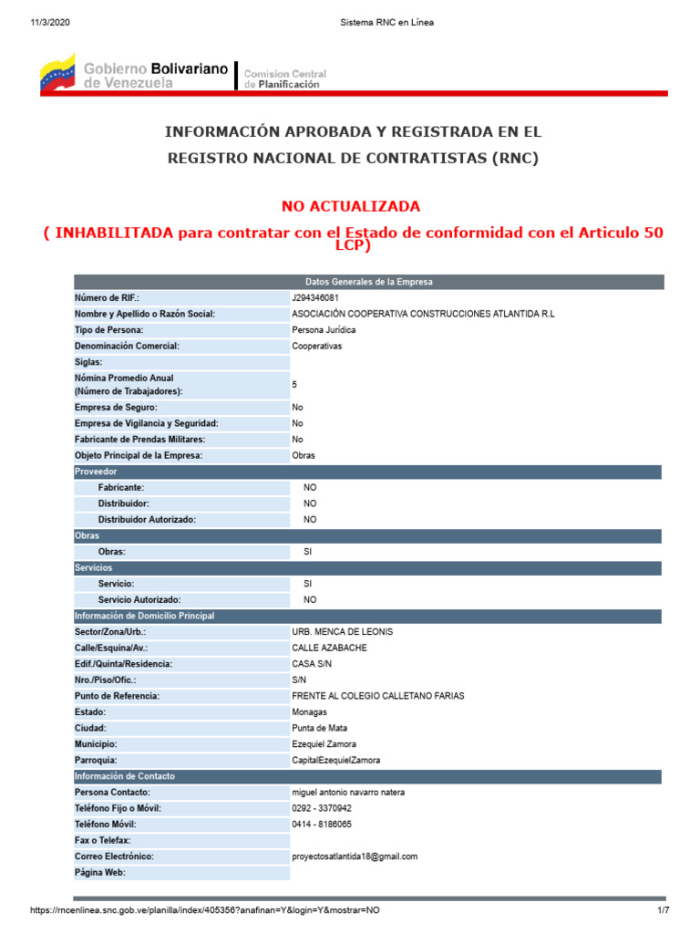 Sistema RNC en Línea | PDF